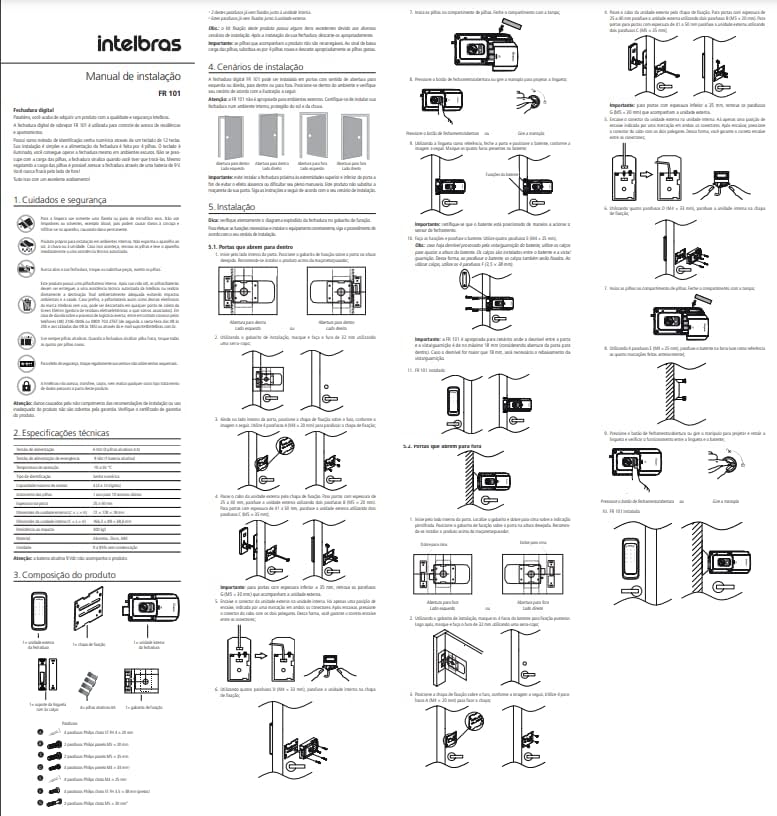 Fechadura Digital de Sobrepor Touch Screen FR 101 Preto Intelbras - Imagem 3