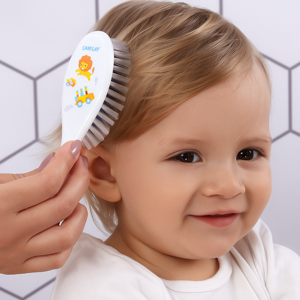 Conjunto Escova e Pente para Bebê Azul Kuka 2 peças - Imagem 2