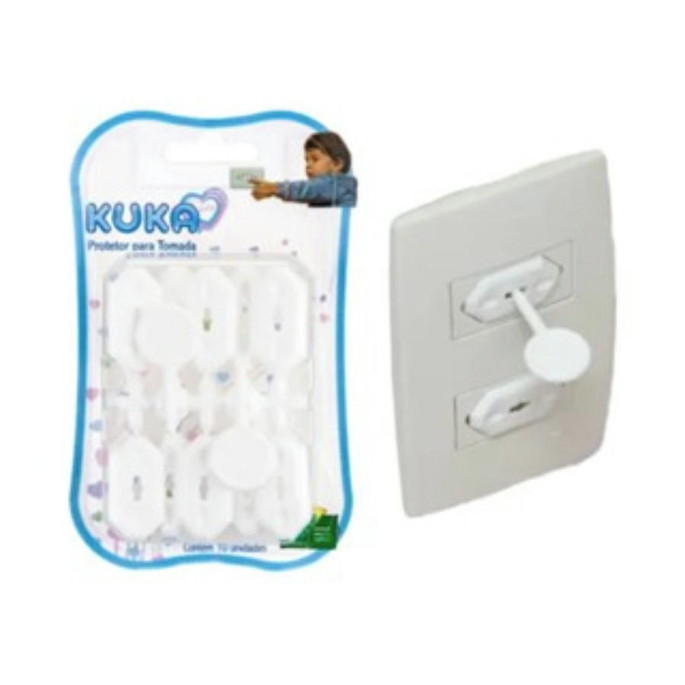 Kit 10 Protetor de Tomada Contra Choque Bebê Segurança Infantil Kuka - Imagem 2